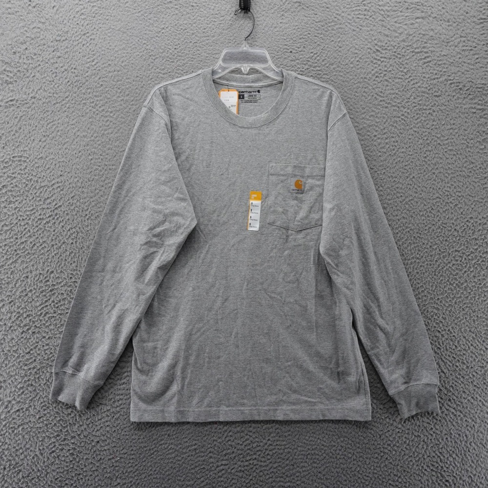 Carhartt Mens Workwear Pocket Tee Long‎ Sleeve TShirt Small Heather Gray NWT